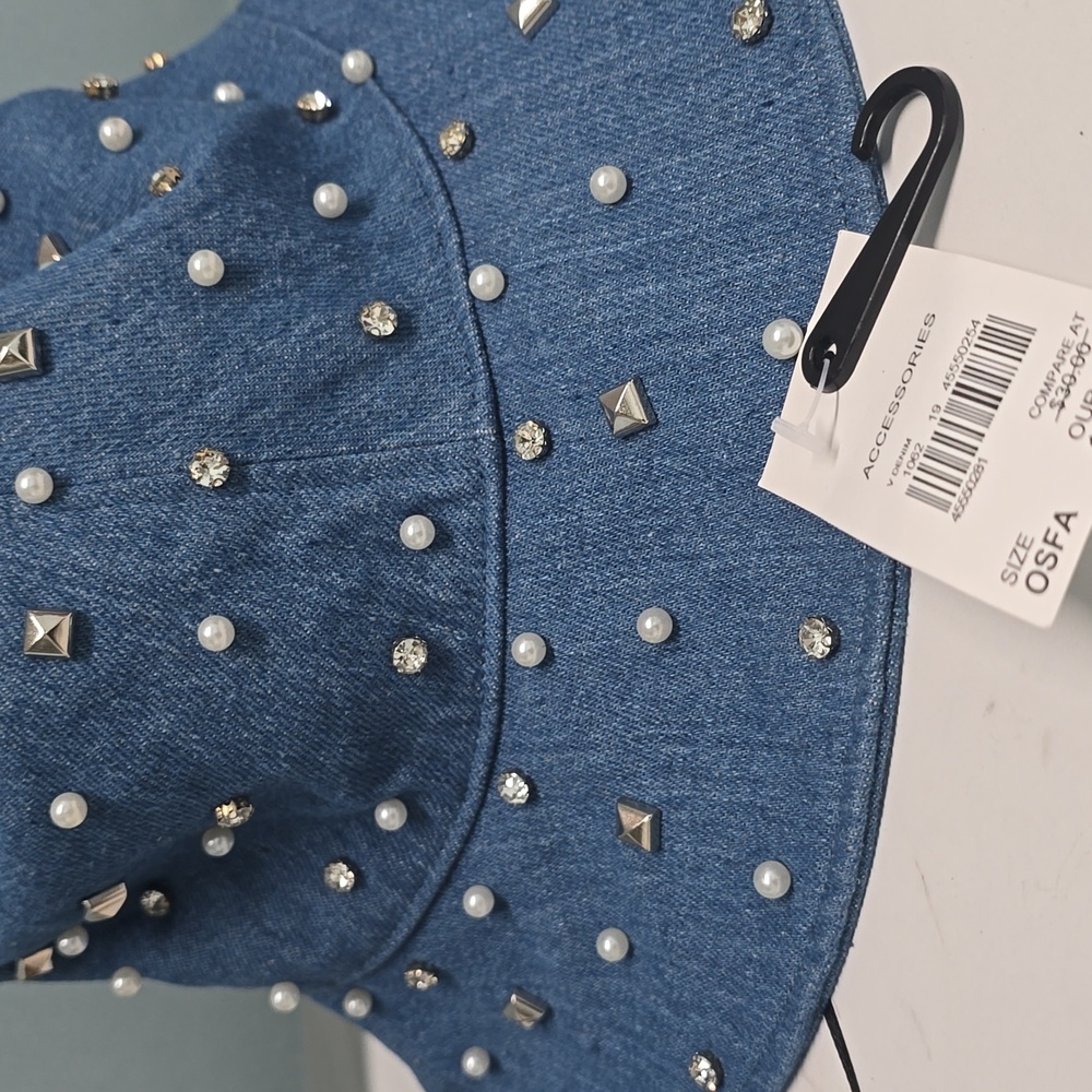 Studded Denim Bucket Hat